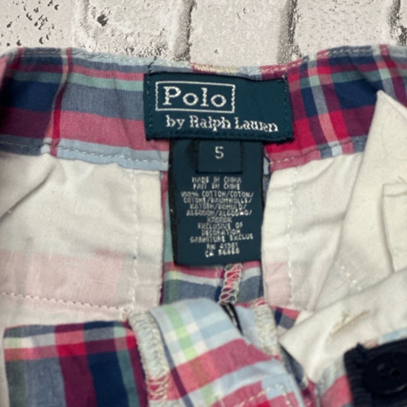 Polo Ralph Lauren Boys Plaid Shorts Size 5 Adjustable Waist Chino Preppy Zip Fly - Picture 2 of 3